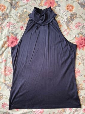2/$30 Navy High Neck Cotton